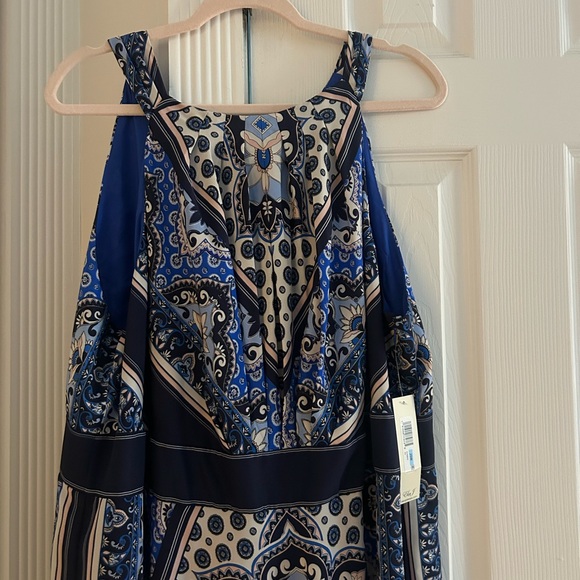 NEW Eliza J Blue and Black Patterned Maxi Dress - Picture 3 of 6